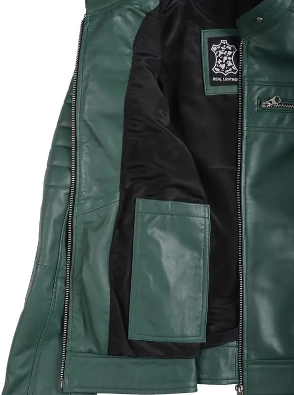 Blingsoul Cafe Racer Leather Jacket Womens - Real Lambskin Leather Jackets for Women