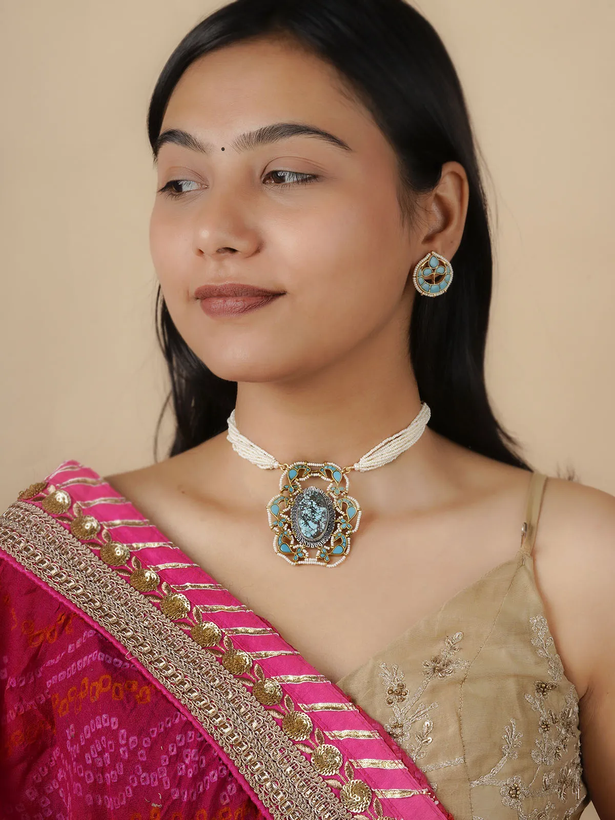 Firoza Color Mishr Necklace Set - MR-S445