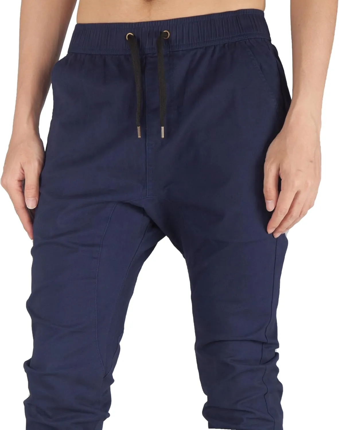 ITALYMORN Khaki Chino Joggers for Men Twill Stretch Casual Pants with Pockets