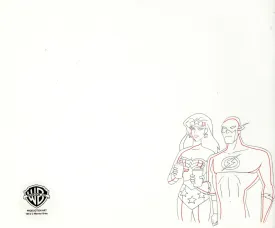 Justice League Original Production Drawing: Wonder Woman and The Flash