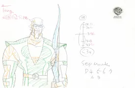 Justice League Unlimited Original Production Drawing: Green Arrow