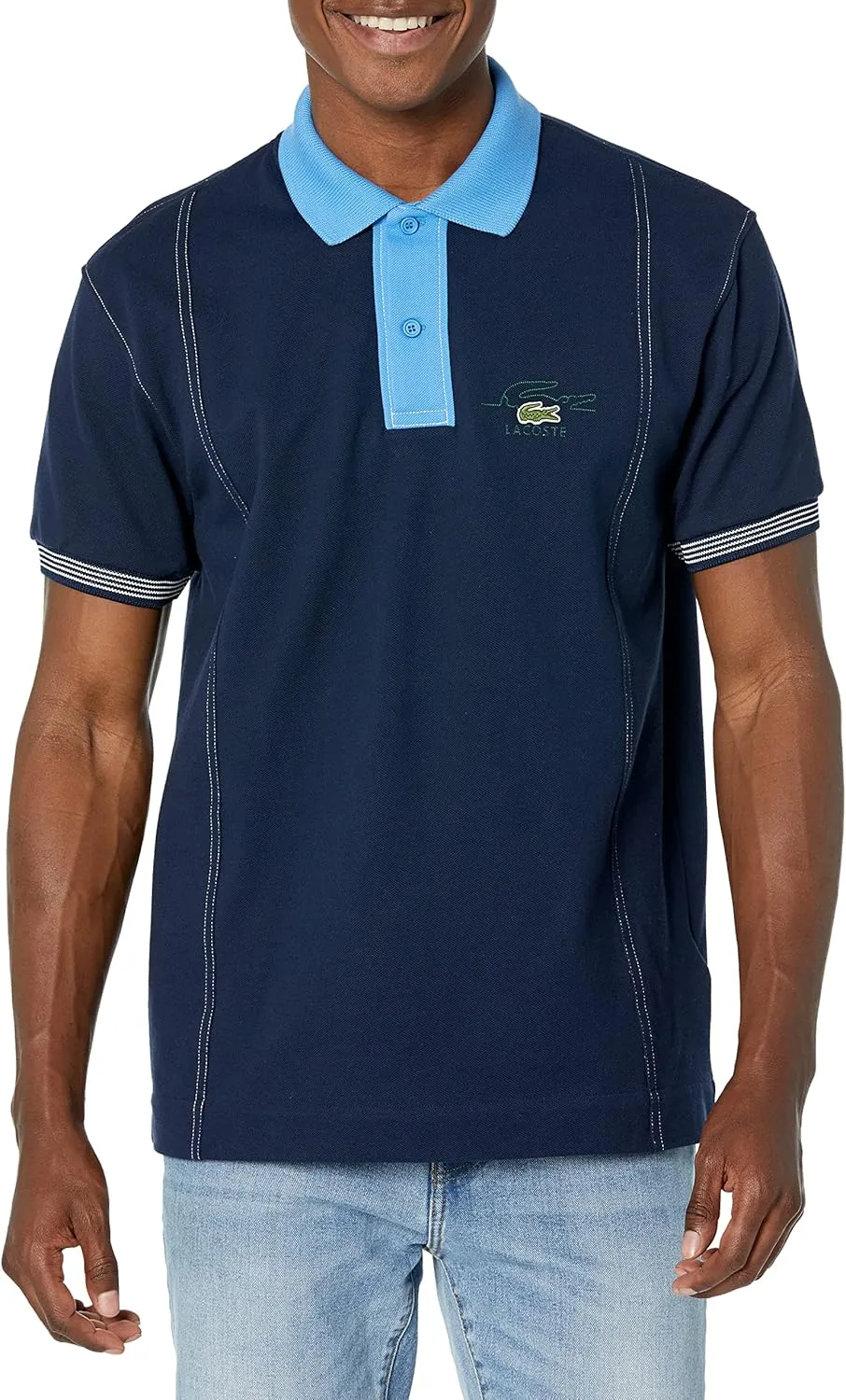 Lacoste Contemporary Collection's Men's Short Sleeve Classic Fit Color Blocked Polo Shirt