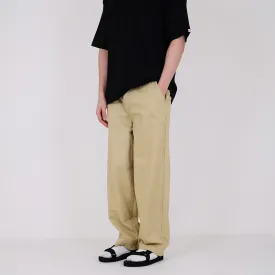Men Wide Leg Cropped Pants - Khaki - SM2308123A