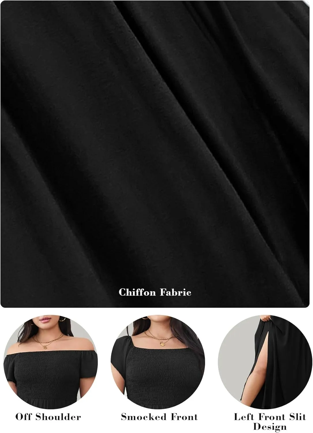 RWJ Womens Plus Size Wedding Guest Dress Summer Off Shoulder Short Sleeve Party Cocktail A-Line Split Long Maxi Dresses