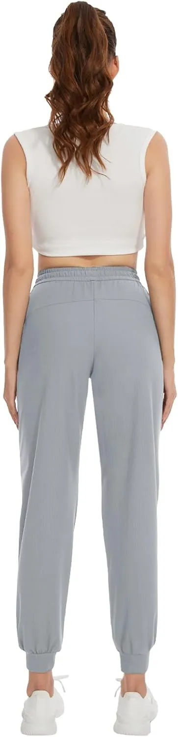 SEVEGO Women's 30"/32"/34"/36" Tall Inseam Joggers Lightweight Sweatpants Zipper Pockets Athletic Workout Lounge Pants