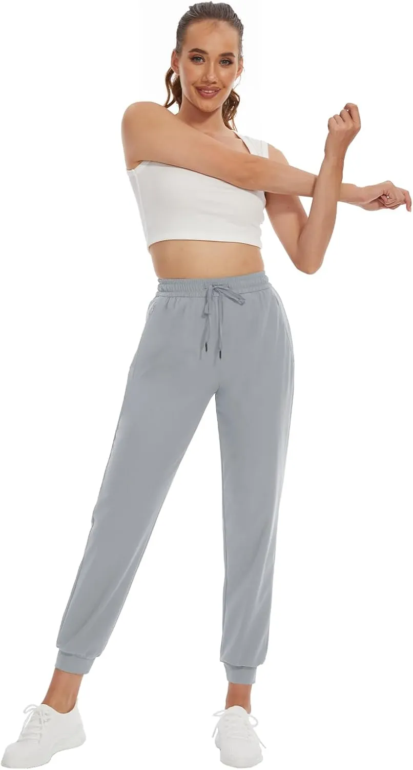 SEVEGO Women's 30"/32"/34"/36" Tall Inseam Joggers Lightweight Sweatpants Zipper Pockets Athletic Workout Lounge Pants