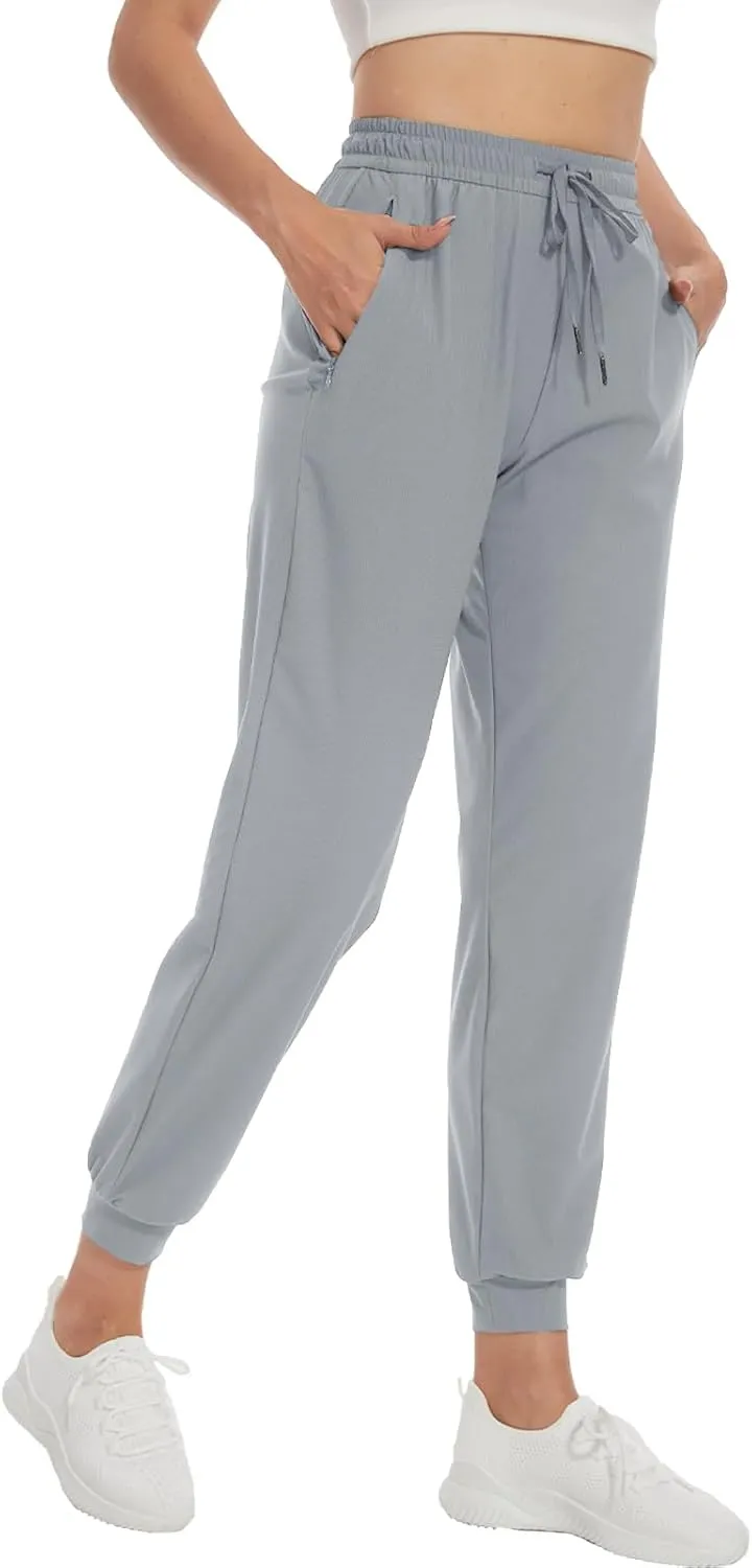 SEVEGO Women's 30"/32"/34"/36" Tall Inseam Joggers Lightweight Sweatpants Zipper Pockets Athletic Workout Lounge Pants