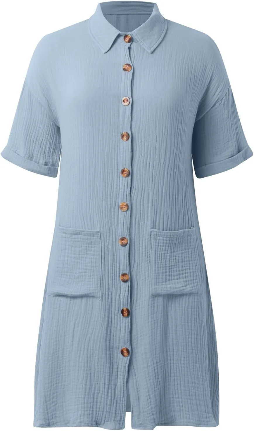 Summer Dresses for Women 2025 Linen Button Down Shirt Dress Midi Sundress Casual Summer Loose Cover Up Vacation Beach