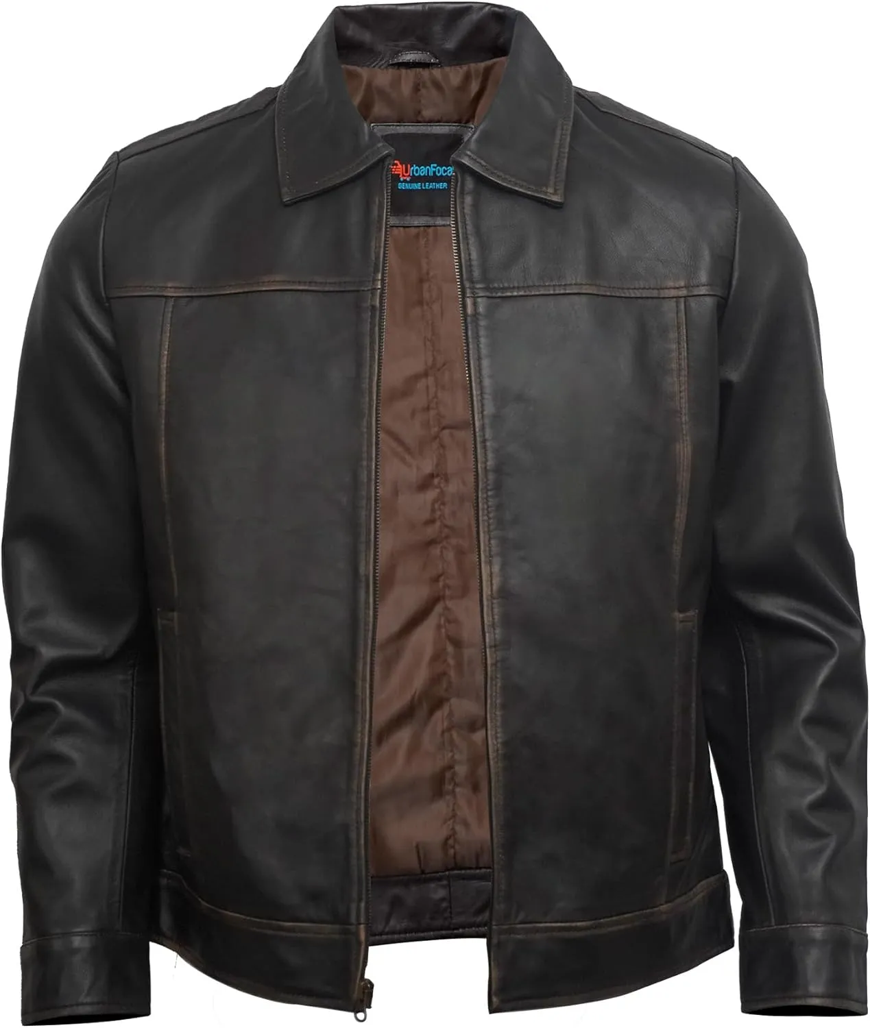Vintage Leather Jacket Mens - Real Lambskin Classic Turn Down Collar Leather Jackets For Men