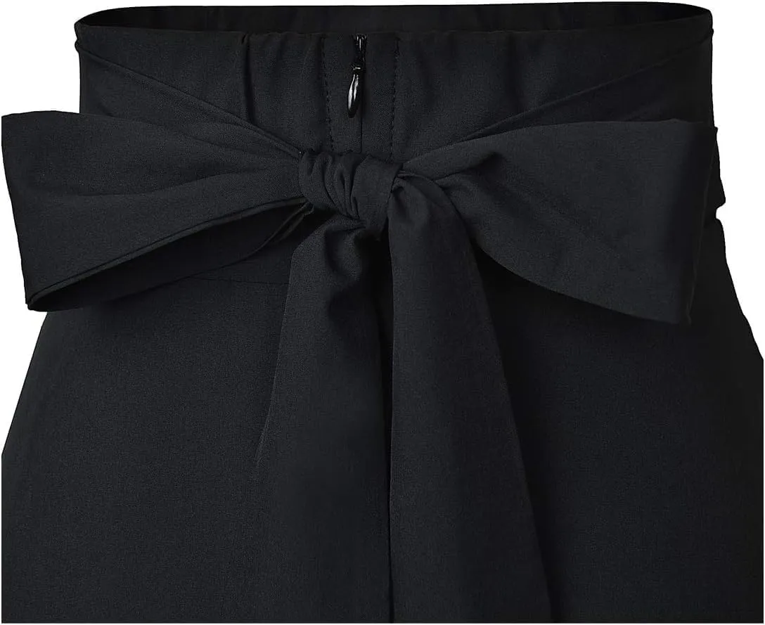 Women Maxi Skirt Flowy A Line High Waisted Long Skirts Pleated Ankle Length Slit with Pockets Zipper Closer